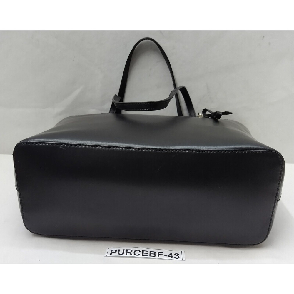 Kate Spade New York Black Leather Doublde Handles Zippet Tote Shoulder Bag - Picture 6 of 16